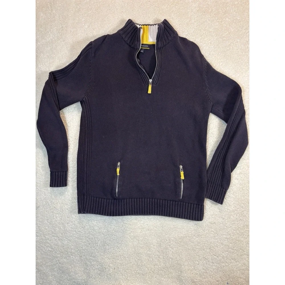 Lands End 1/4 Zip Teens Pullover Size Large 14-16Cotton Long Sleeve